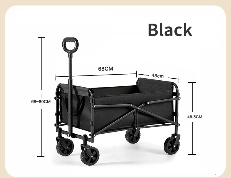 2024 Outdoor foldable large capacity picnic camper foldable practical garden beach camping trolley