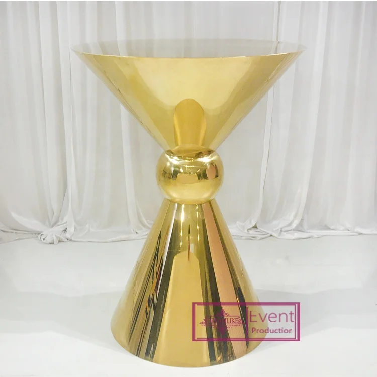 Round stainless steel cocktail bar tables set for club furniture