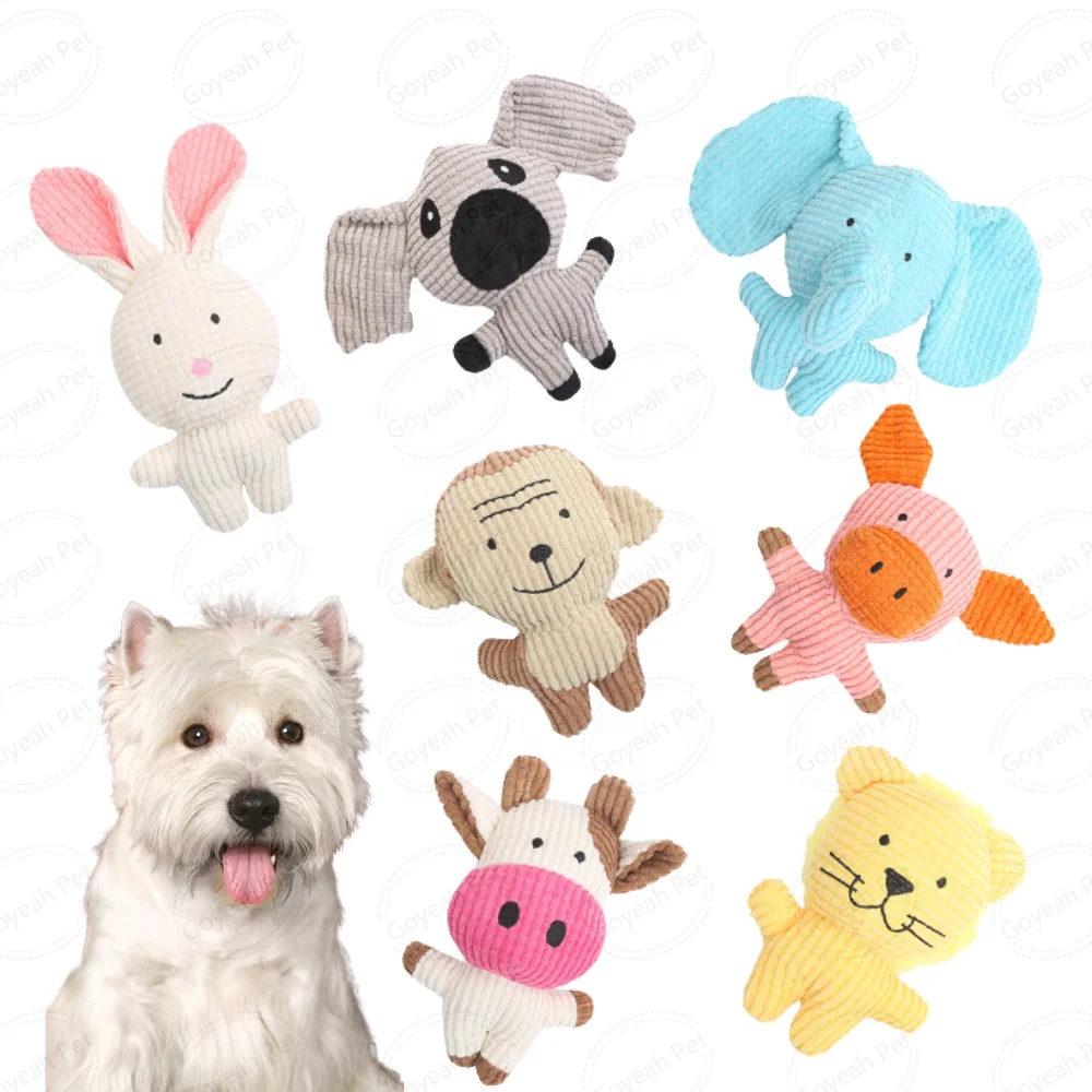 Cute Animal Shape Pet Plush Toy Bite Resistant Squeaky Dog Interactive Toy