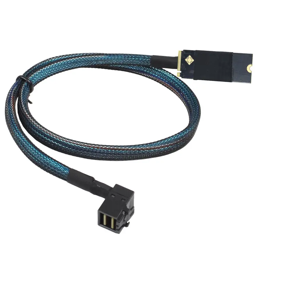 M.2(M-Key) NVME SFF-8643 to 90 Degree SAS SFF-8643 Server Connection Cable