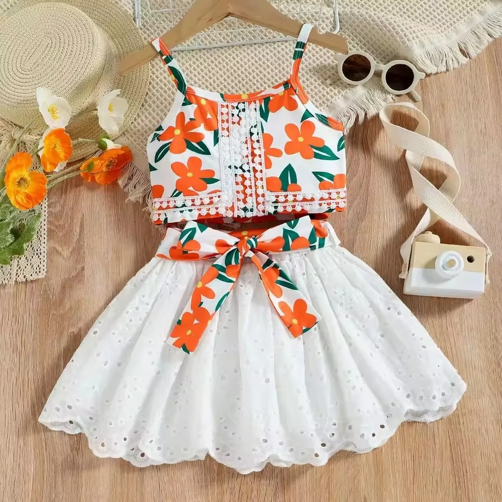 2024 Baby Girls Dress Cute summer Baby sleeveless dress Girls cotton Princess dress