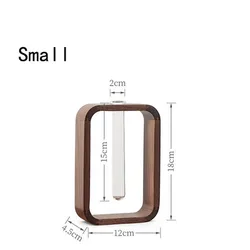 INS Style Light Luxury Black Walnut Wooden Vase Home Decor Table Top Hydroponic Furnishings Nordic Decoration Wood Crafts