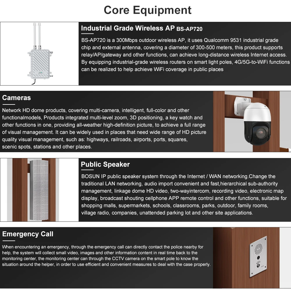 Gebosun exhibition promotes smart street light poles  with camera cctv for smart city
