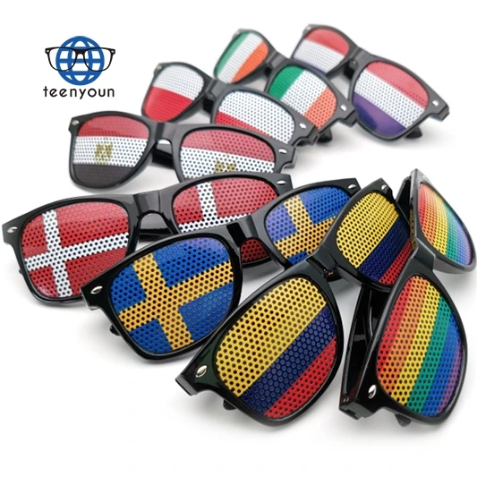 Teenyoun Soccer Ball Football Fan Pinhole Sticker Printing Mexico American Country Flag For World Cup Sun Glasses Sunglasses