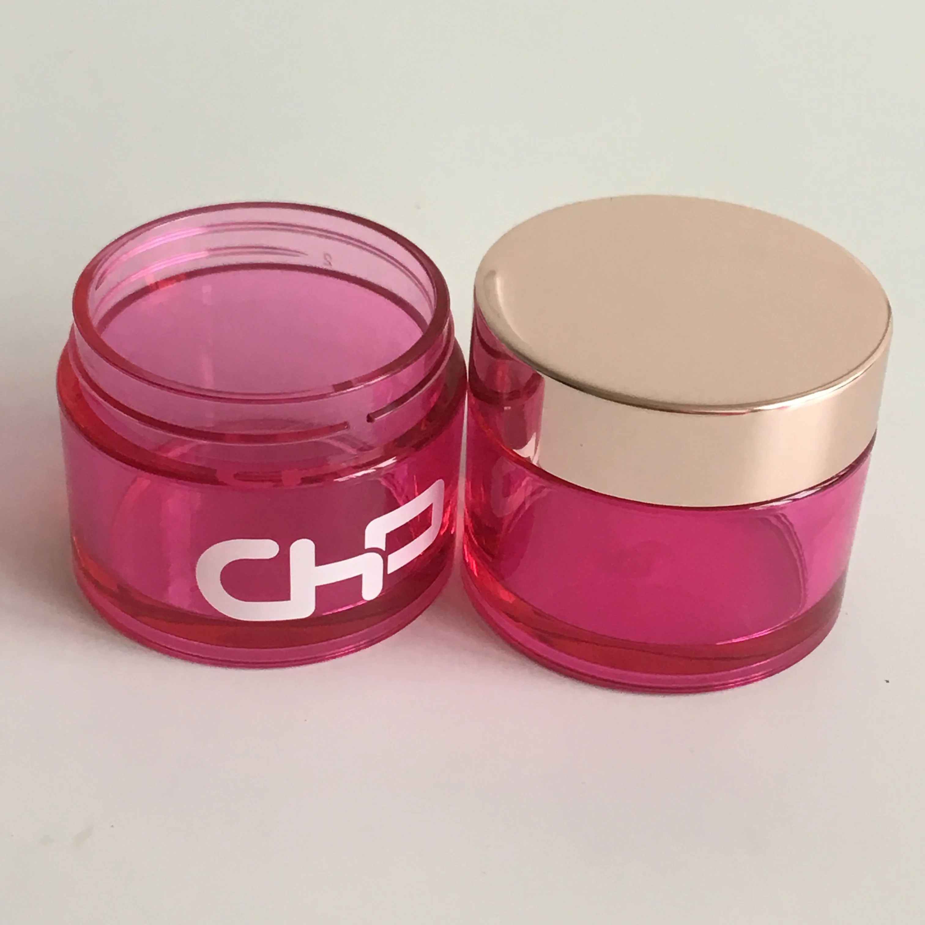Custom Cosmetics Packaging Container PETG Plastic Clear Jar With Purple lids For Sugar scrub Lip balm acrylic powder container