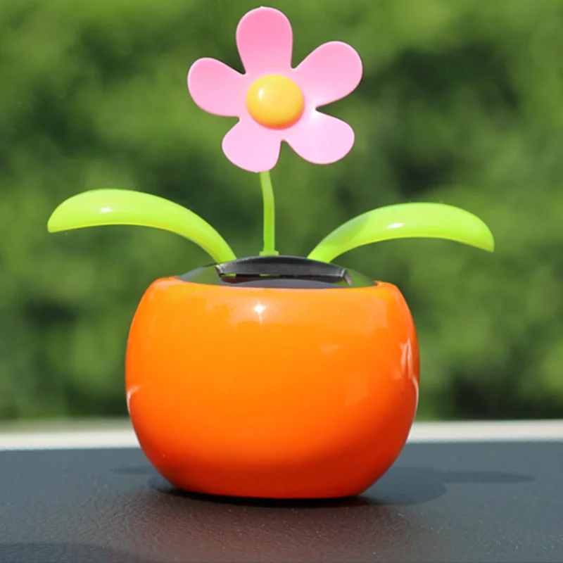Solar Powered Dancing Flower Car Dashboard Ornaments Swinging Toy Car Accessories Auto Interior Decoration Gifts For Friend