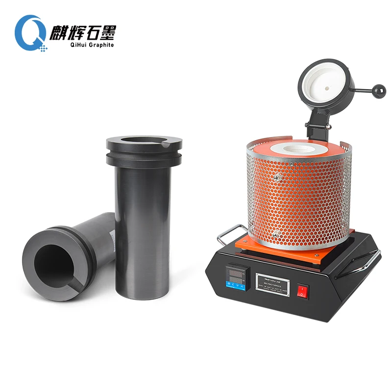 Qihui Brand Graphite E Melting Crucible With Neck For Electrical Melting Furnace