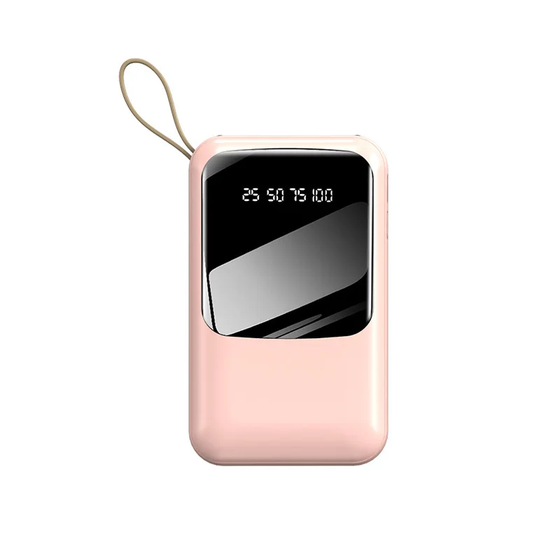 Trending chargers 20000mah super capacitor power bank keychain mini portable fast charging power bank with 4 cables plug