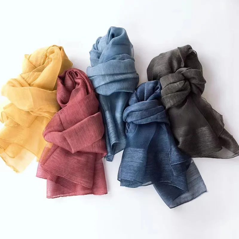 Manufacture wholesale custom design silk scarves stoles ladies 50 silk 50 wool hijabs luxury designer brand printed silk scarf