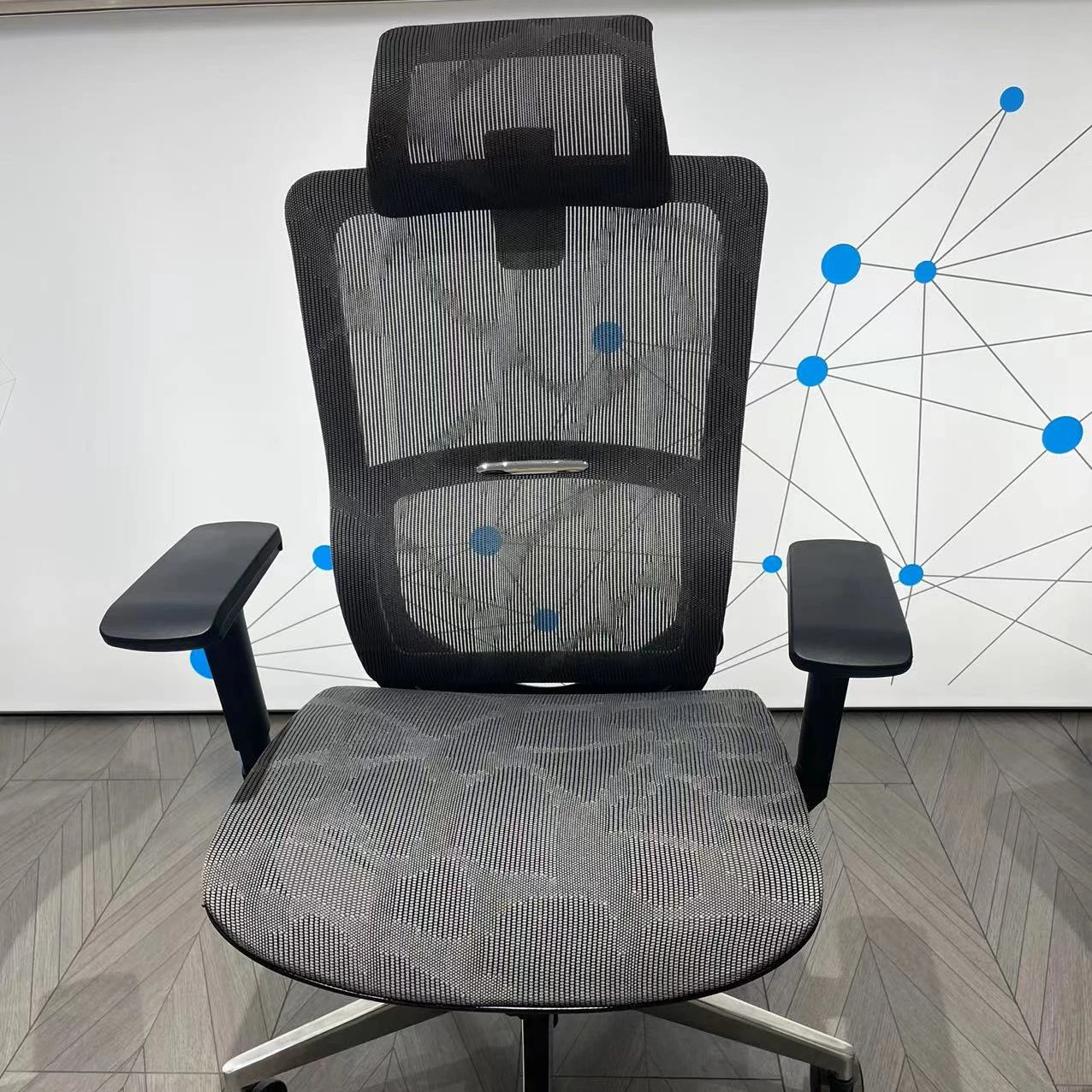 Wholesale all black stock office chair pillow seat adjustable PA nylon mesh fiber injection molding accessories three-stage air