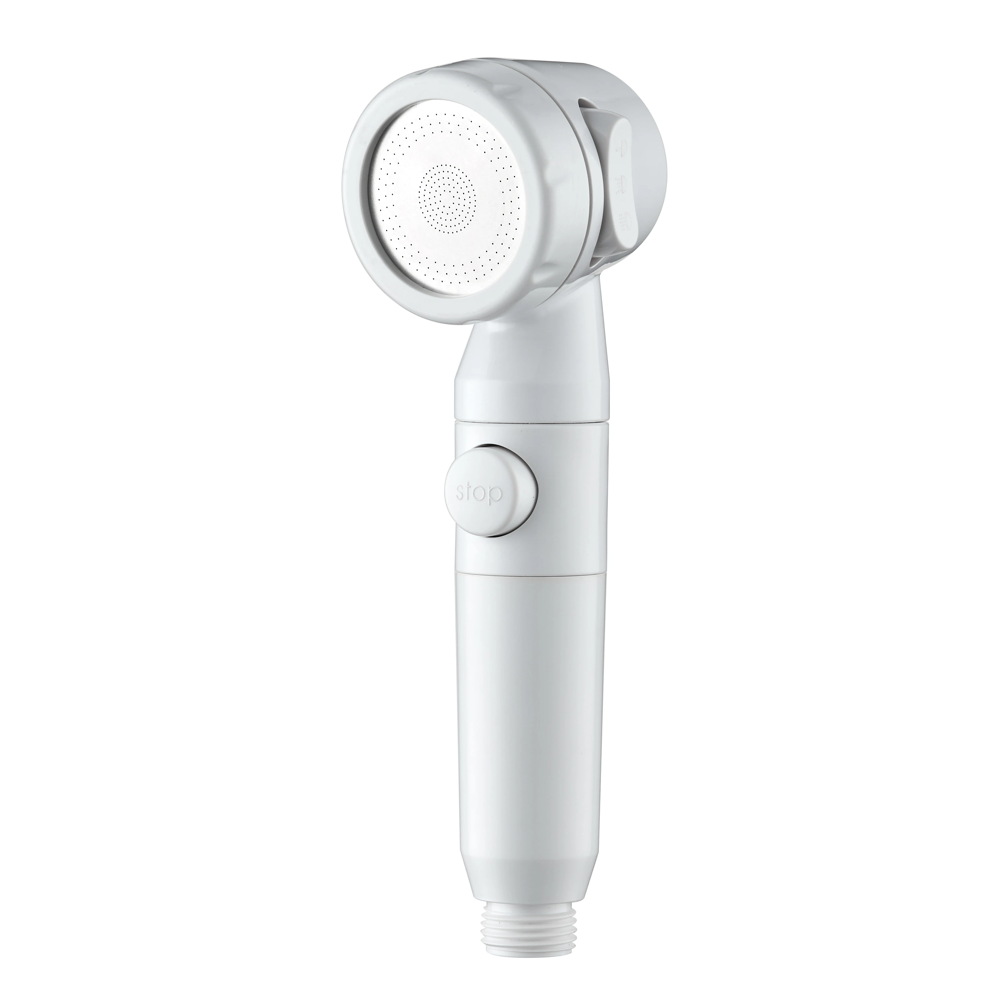 New Design ABS Three Functions PP Cotton Filter Dirty Water Portable Travel Shower Head with Water Stop Button