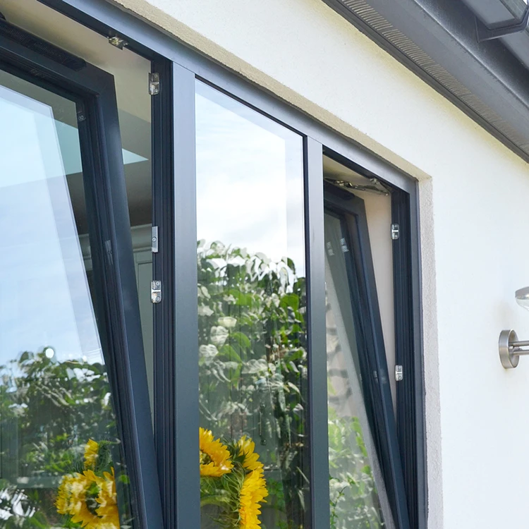 Customized Modern European Style Tilt&Turn Aluminum Window High Quality Glass with Safety Hardware Swing Open & Vertical Pattern