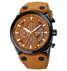 Latest Skmei 9282 Leisure Leather Bracelets Wristwatches Relojes Hombre Montre Luxurious Men Quartz Watches