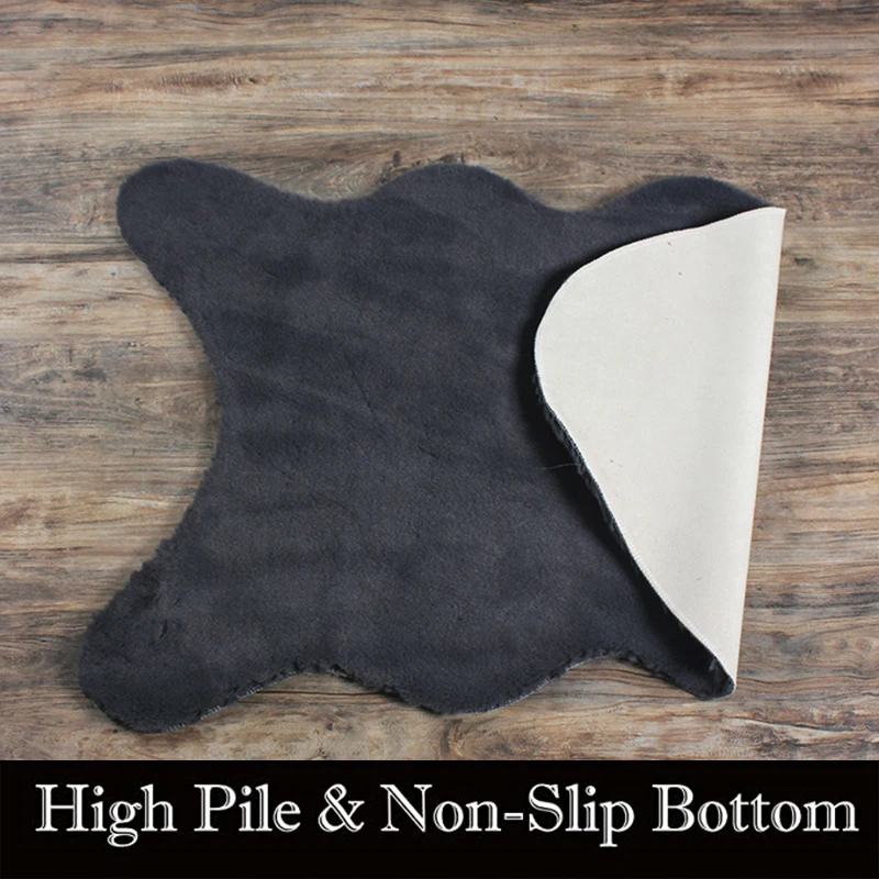 2023 Grey Solid Color Bedroom Carpet Fluffy Faux Rabbit Fur Carpet Large Rugs For Living Room Shaggy Carpets And Rugs for Home