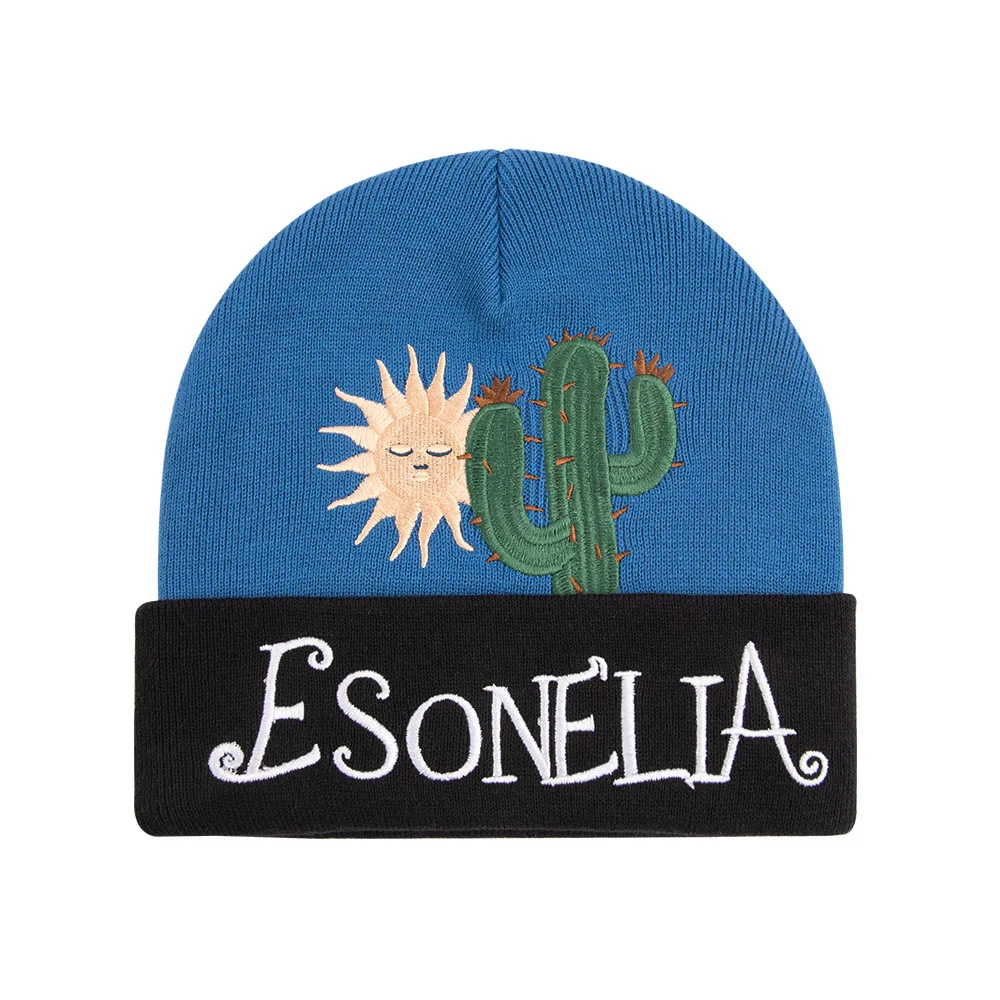 Autumn Winter Unisex Stylish Winter Cap Soft Toque Stretch Knit Beanie StreetWear Embroidery Cuff Knitted Beanie