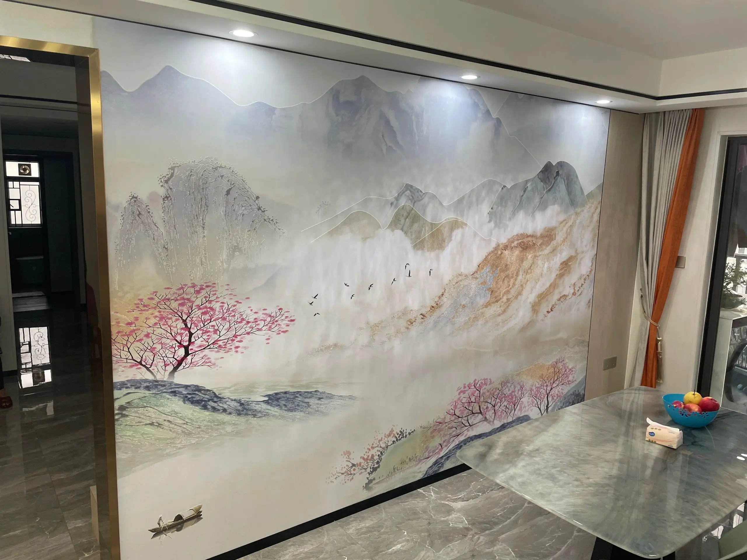 bamboo charcoal board modern Marble Sheet fiber wall board PET marble bamboo charcoal veneer wooden panel