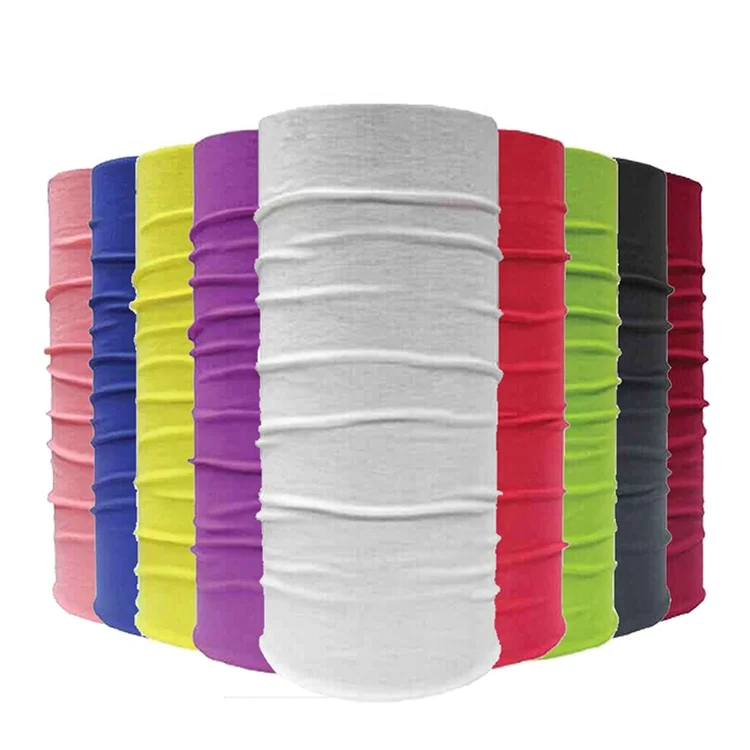 Factory Dust Wind Uv Sun PROTECT Solid Color Plain Bandana Cheap Microfibre Polyester Tube Bandana