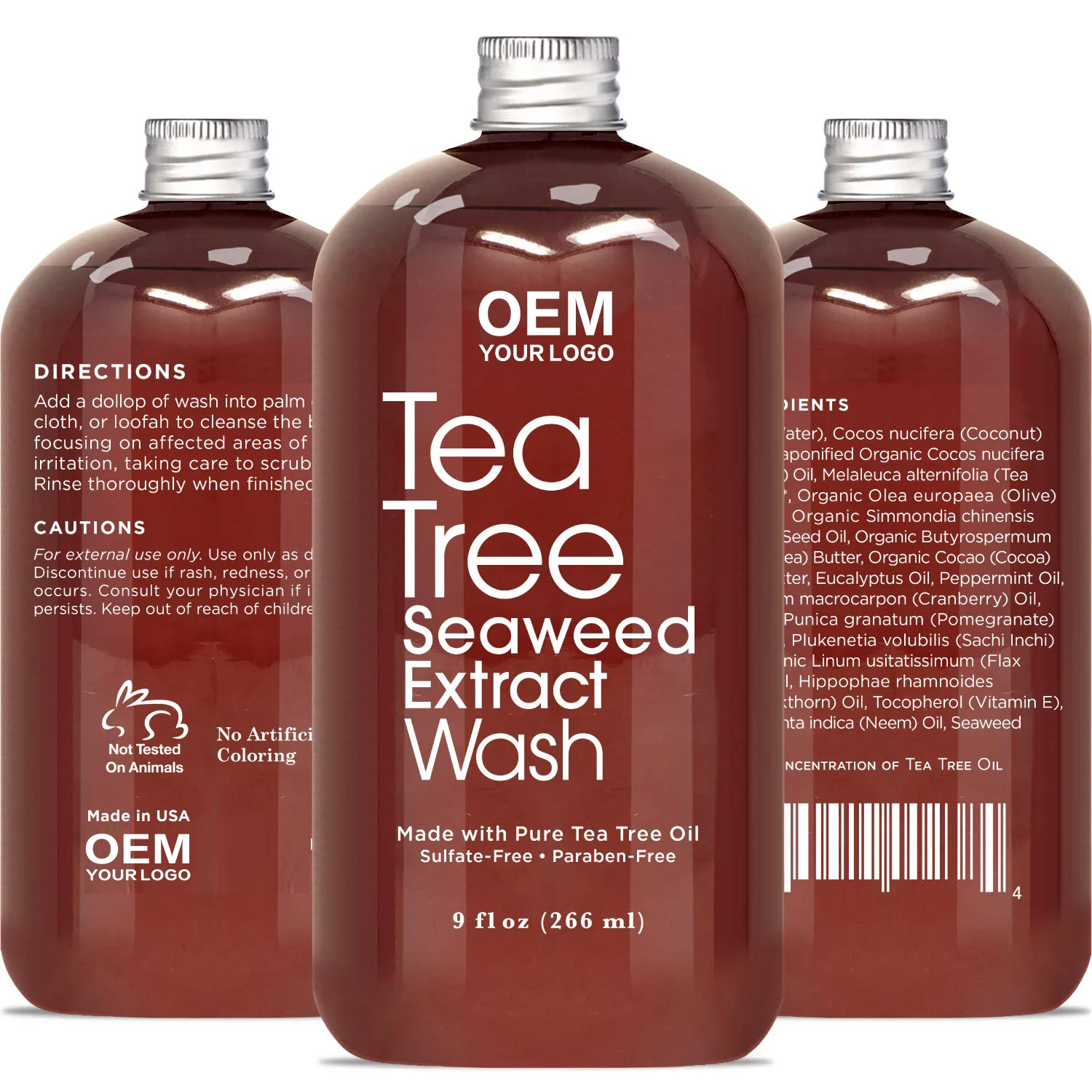 Tea Tree Anti-fungal Liquid Soap Shower Gel Mint Anti Bacterial Body Wash for Jock Itch Athletes Foot Body Odor Eczema Relief