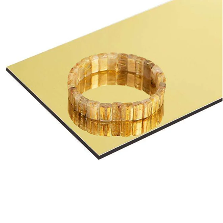 Golden Mirror Silver Mirror Aluminum Composite Panel Fireproof Anti-Static ACP Sheet Exterior Wall Cladding Outdoor Building