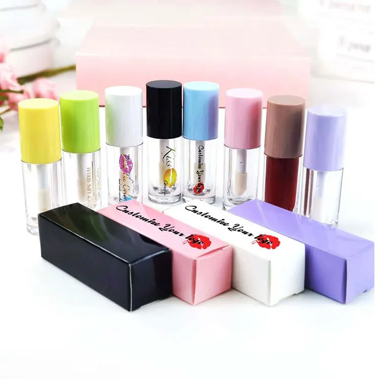 6ml10ml Round Thick Pink Rose Gold Lip Gloss Container Large Size Lipgloss Tubes Custom Logo Empty Lip Gloss Tube With Big Brush