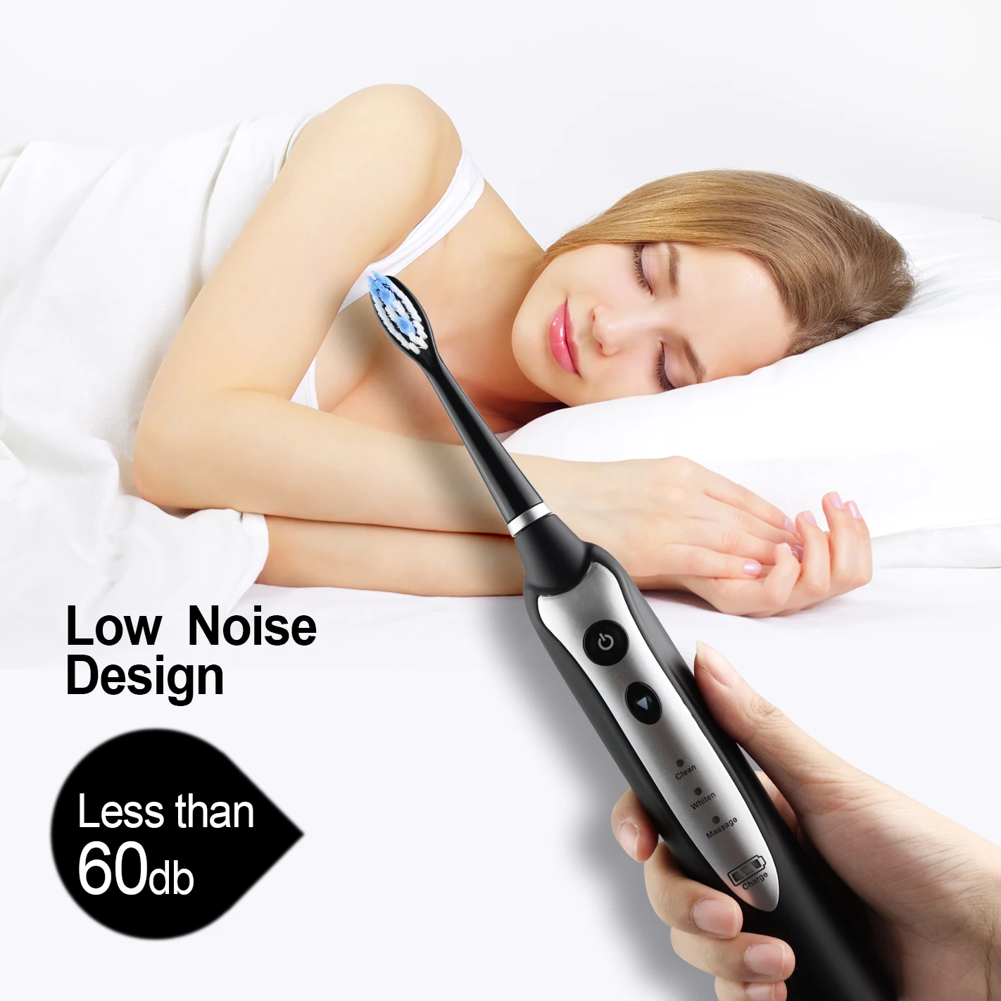 Wholesale Home Cheap Adult Double Color Bristle Electric Vibration Toothbrush Wireless Charging Toothbrush