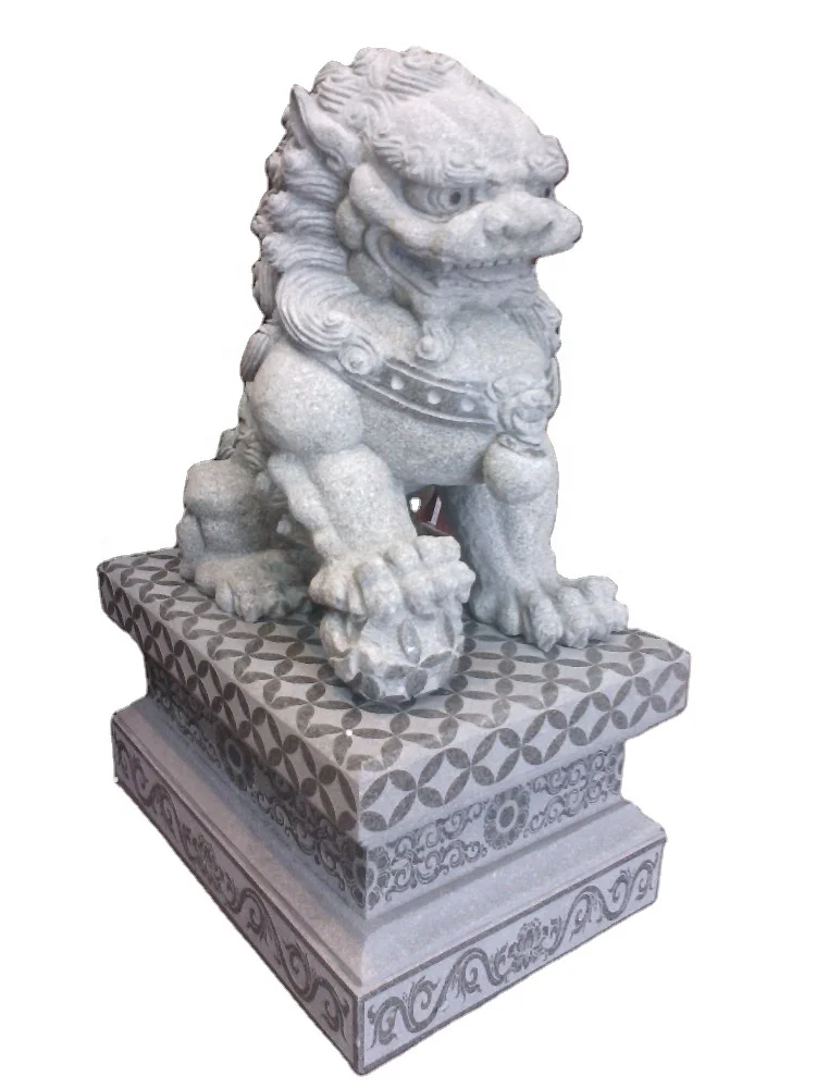 Natural granite carvings animal statues Chinese Stone Lions