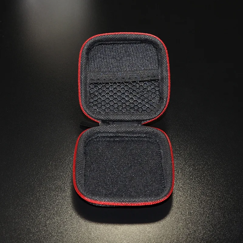 Carbon Fiber Texture Hard Earphone Headset EVA Case for MP3/MP4 Earphone Earbuds Zipper earphone case with Mesh Pocket
