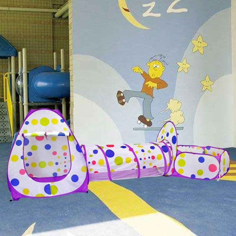 indoor and outdoor 3 in 1 pop up playhouse for children play tent with tunnel
