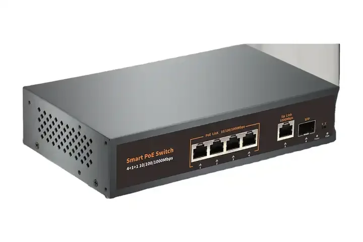 4 Port POE Switch 10/100/1000Mbps Smart Standard Switcher with IEEE802.3af/at for IP Camera,NVR,Security Surveillance