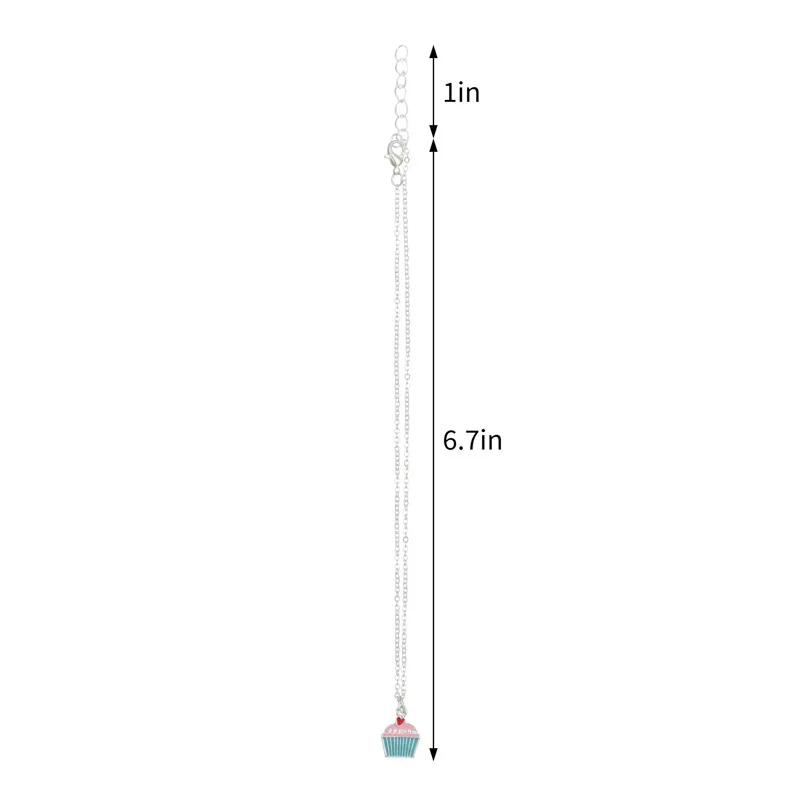 
Cute and exquisite alloy cake bracelet ice cream necklace children ring set 