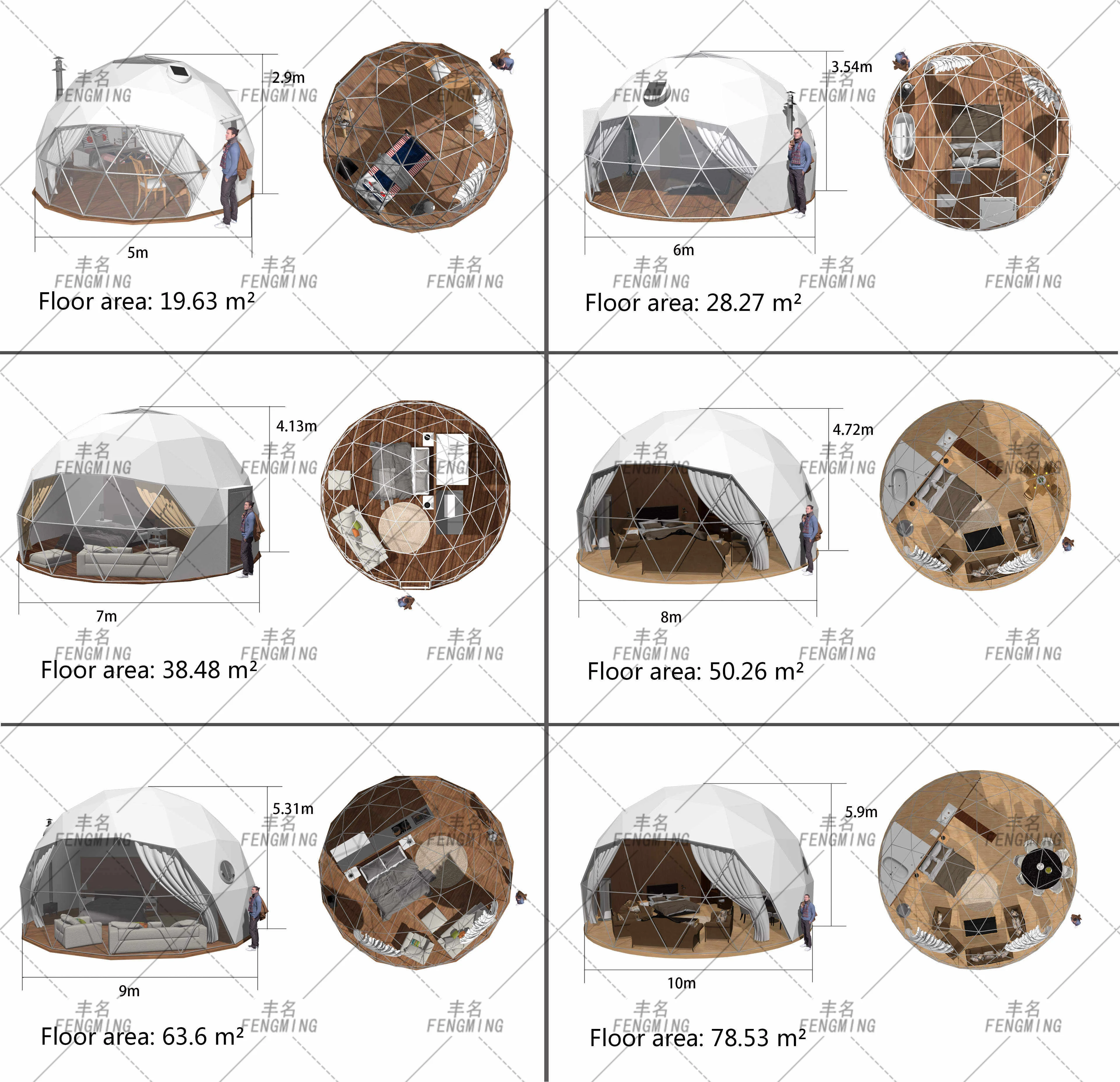 Christmas house geodesic dome tent 6m 8m 5m winter waterproof snow defence glamping tents with bathroom