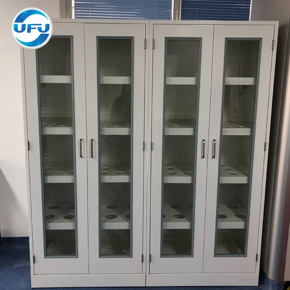 Lab Chemical Resistant Furniture Utensil Storage Cabinet  With Glass Door