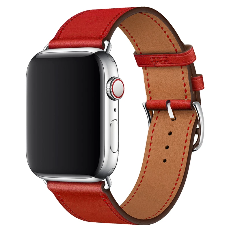Ремешок из 2022 натуральной кожи и искусственной для Apple Watch новейший Двухслойный Кожаный ремешок 44 мм ремешки часов 20