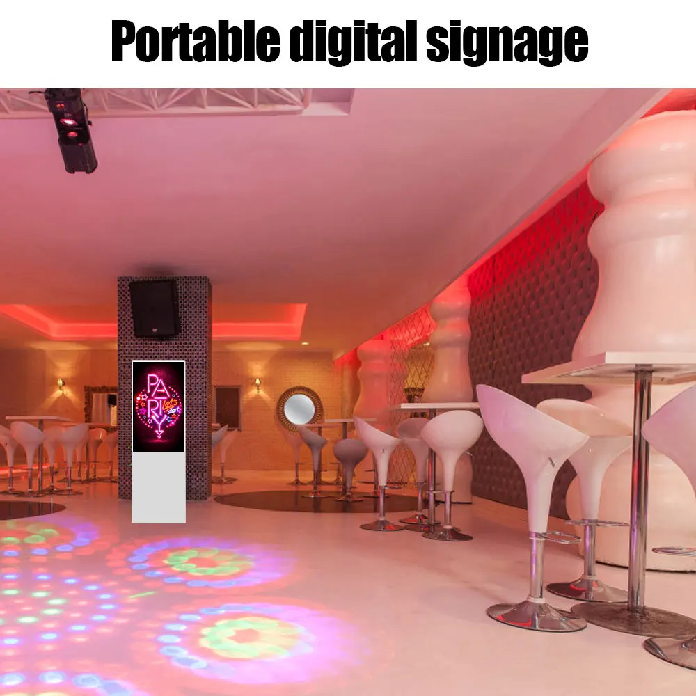 43 49 55 inch indoor mobile Battery power advertising signage display portable touch screen lcd digital poster