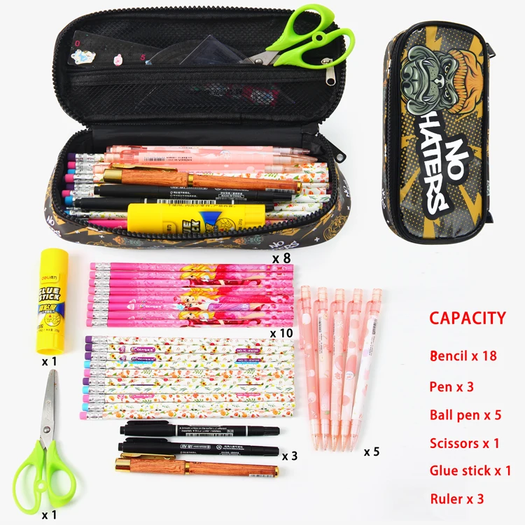 Wholesale School Stationary Waterproof Cute Kawaii Kids Pencil Case Pouch Estuche Para Lapices Custom Pencils Pencil Bag