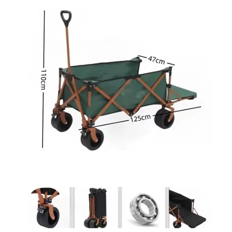 Folding Beach Cart Outdoor Portable Collapsible Garden Folding Wagon Camping Folding Wagon Cart