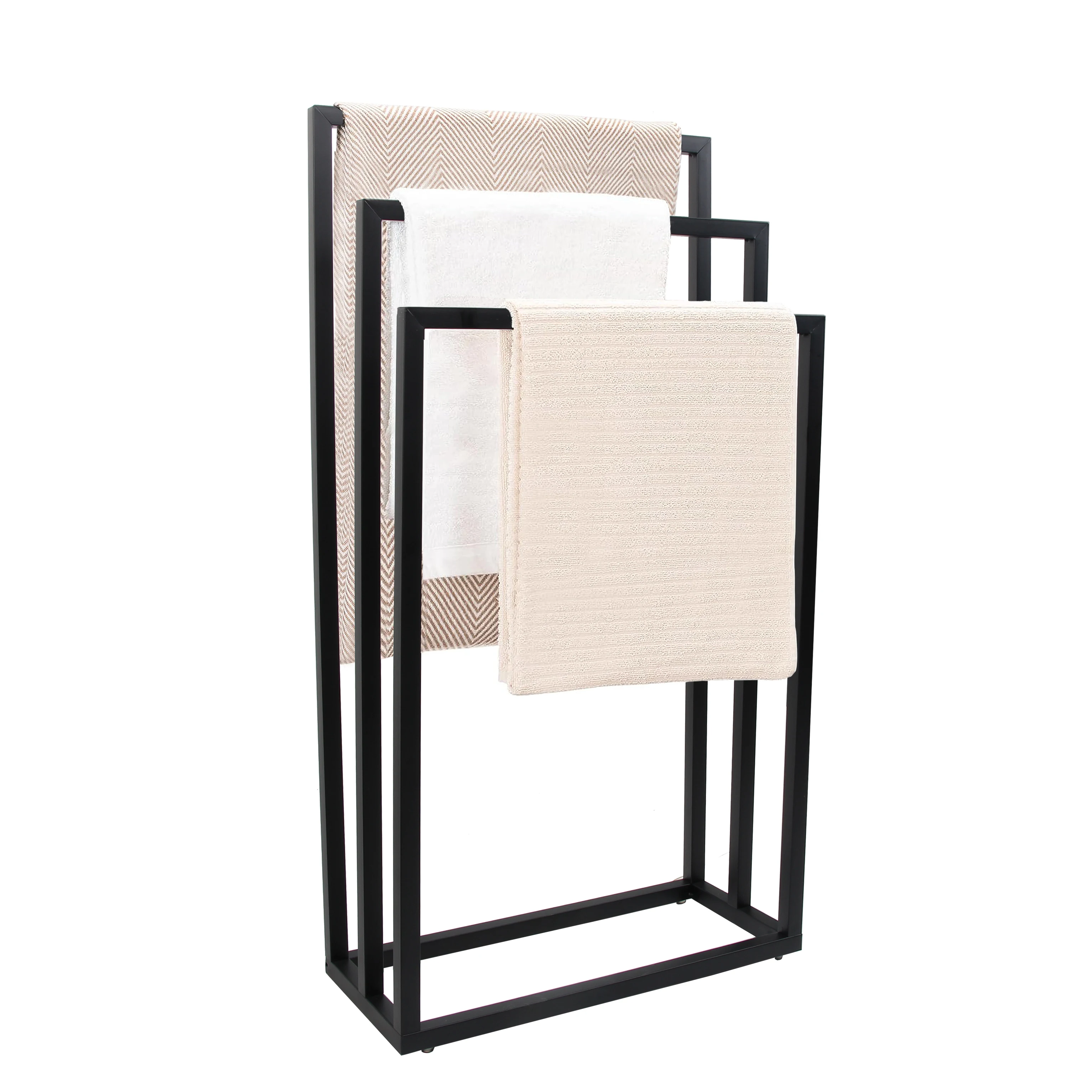 3 Tier Metal Blanket Ladder Holder Rack Free Standing Floor Towel Rack for Bathroom