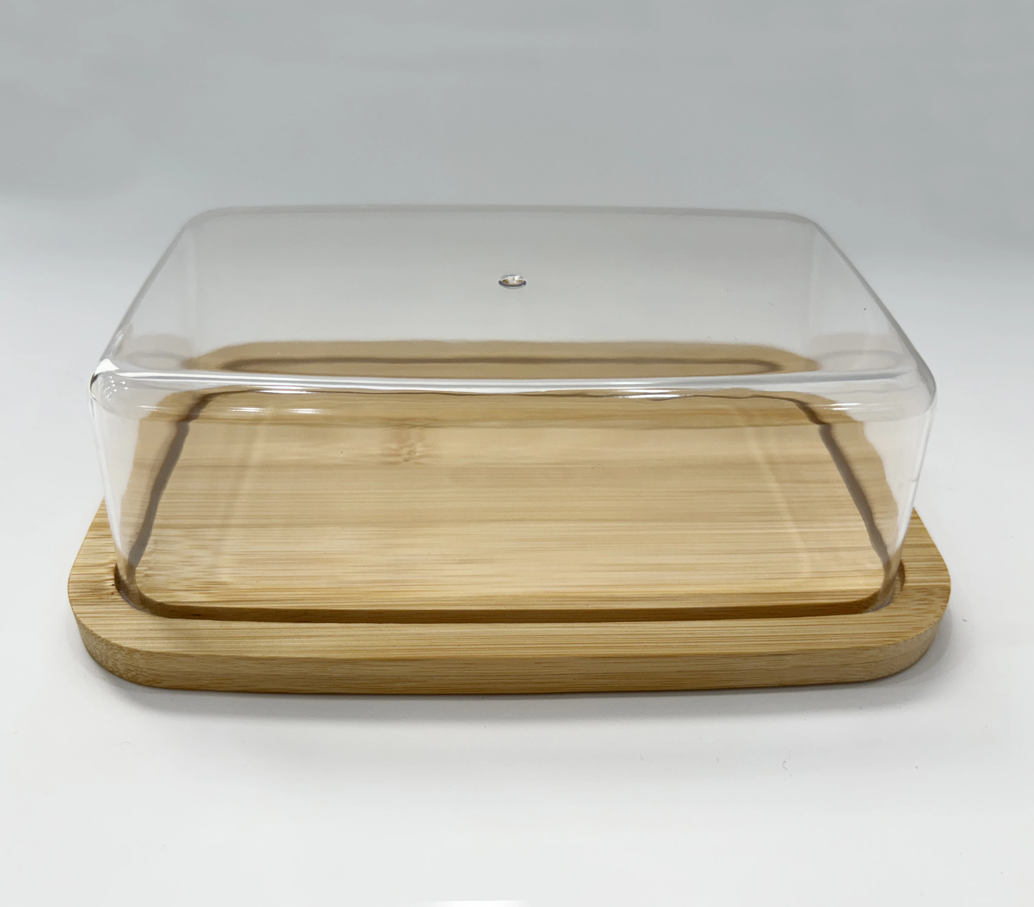 Butter Dish With Bamboo Base