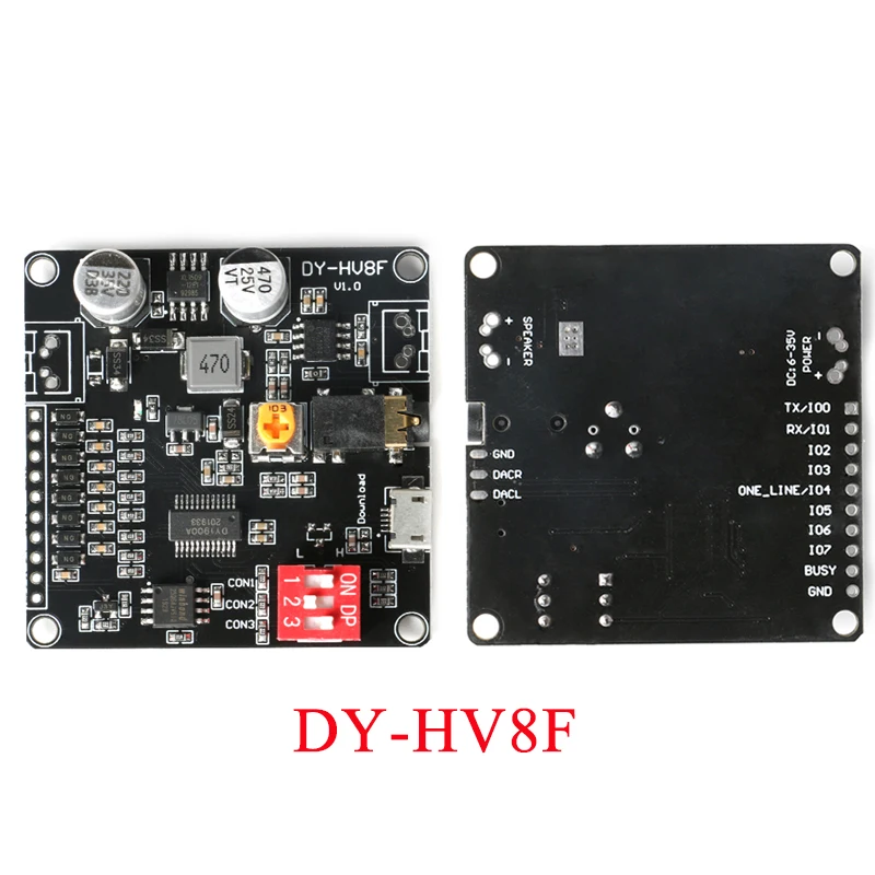 DY-HV20T 12V/24V power supply 10W/20W Voice playback module DY-HV8F supporting Micro SD card MP3 music player for Arduino