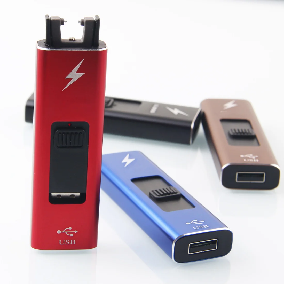 On Push Pulse Electric Arc Originality Gift Lighter Windproof Plasma Lighters Gadgets for Men Usb Charge Lighter