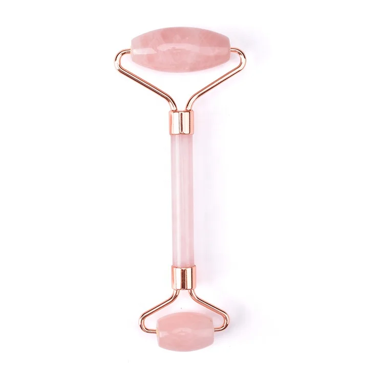 Hanhe Wholesale Face Massage Roller Guasha Set Custom Logo Natural Stone Facial Massager Rose Quartz Jade Roller and Gua Sha Set