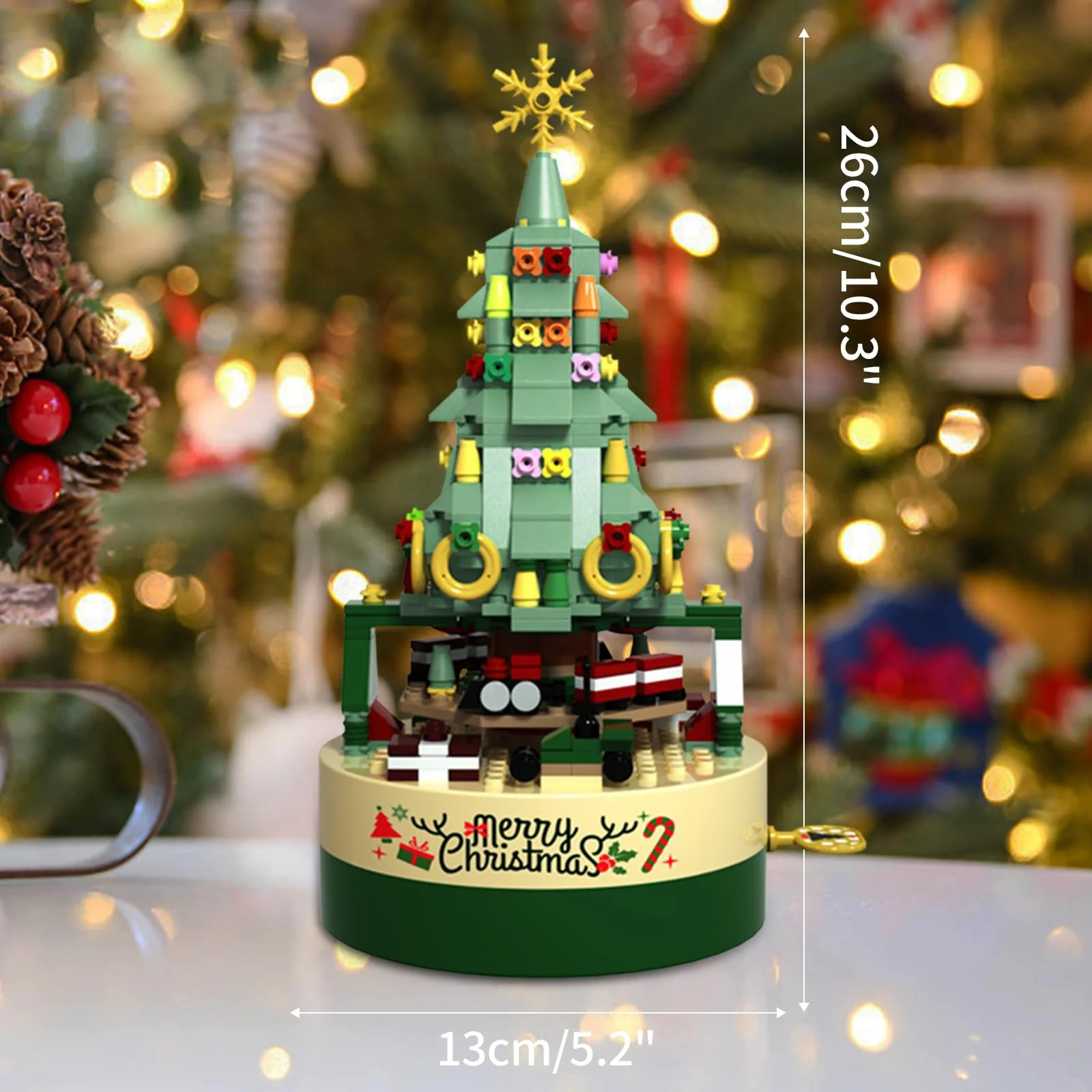 building blocks cartoon mini bricks building blocks christmas tree building blocks music box