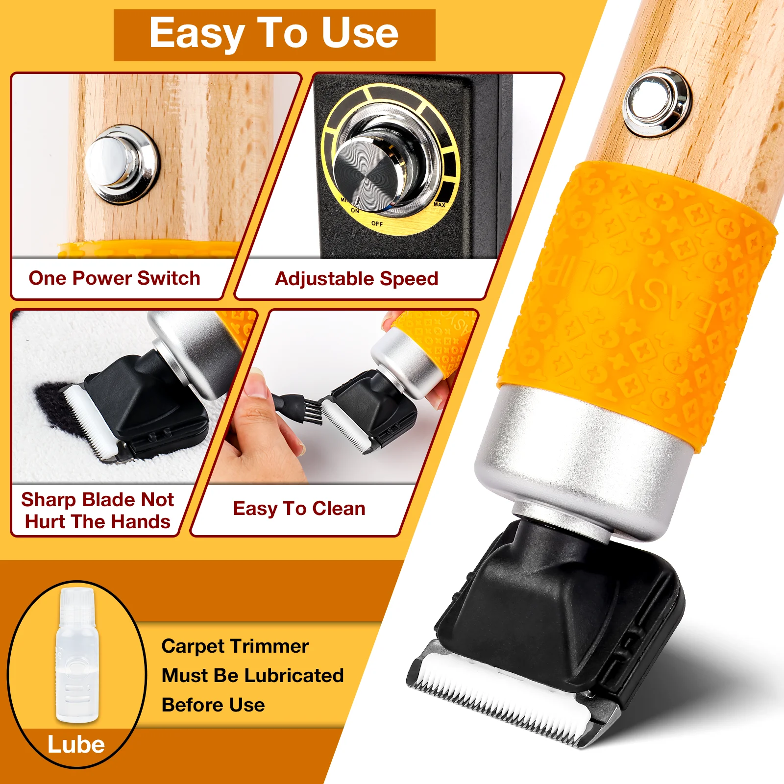 Shearing Guide Carpet Shears Comes with 2 Blades Noise Vibration Rug Trimmer for Sculpting Tufting Gun Carpet Carving Clippers