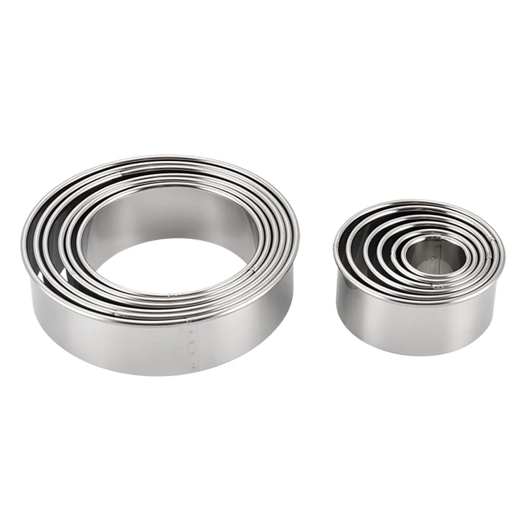 12pcs/Set Round Stainless Steel Mold for Mousse Biscuit Cookie Pastry