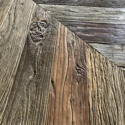 Old style 3 ply chevron reclaimed wood flooring