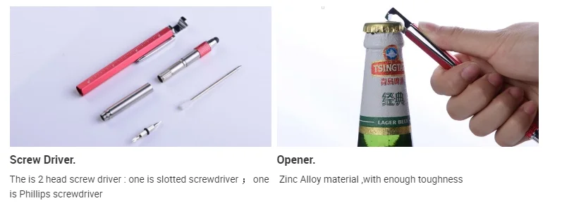 2020  Gift Items  Metal Stylus Pen with bottle opener+Touch Screen Pen+phone stand