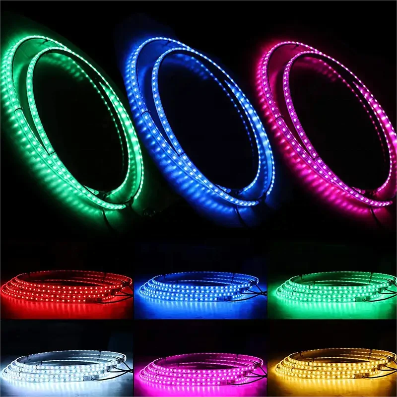 Other Car Light Accessories Color Changing Light RGB Ring  4pcs one Kit With App Control Led Logo Car Wheel Lights