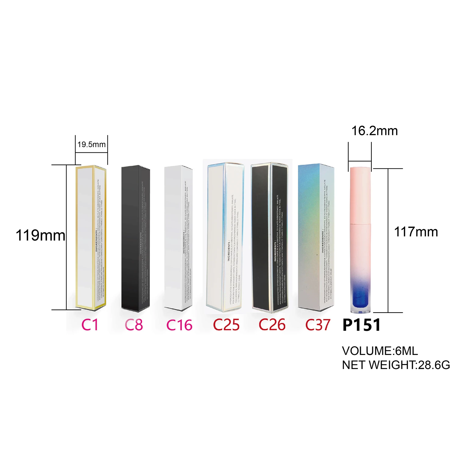 Glossy Matte Liquid Lipstick Customized Logo Vegan Lip Gloss Cosmetics Empty Lipgloss Containers