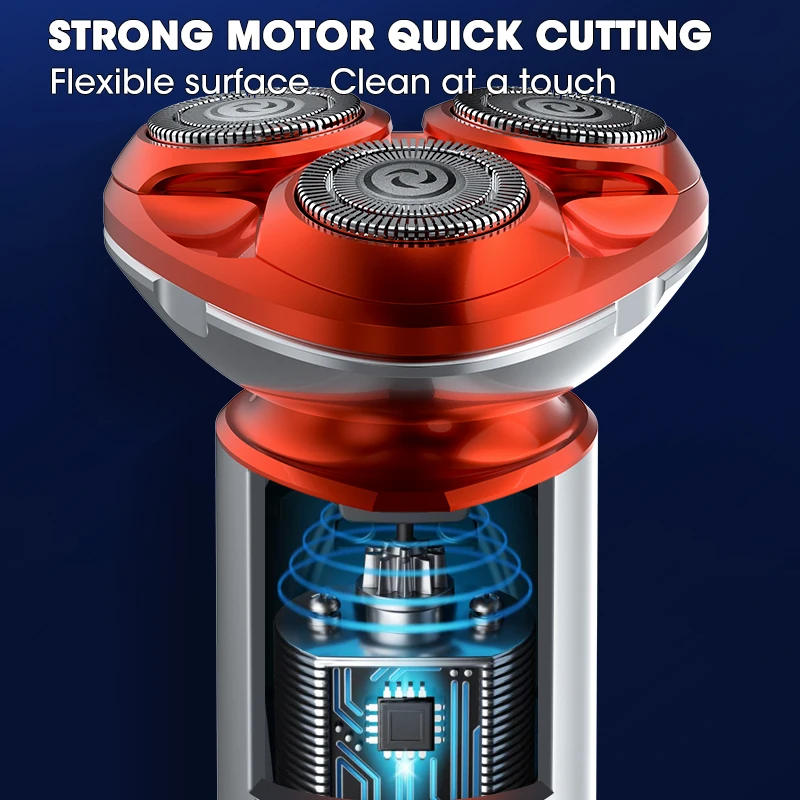 Cross-border new arrival electric magnetic Shaver three cutter head fully washable LCD display Shaver