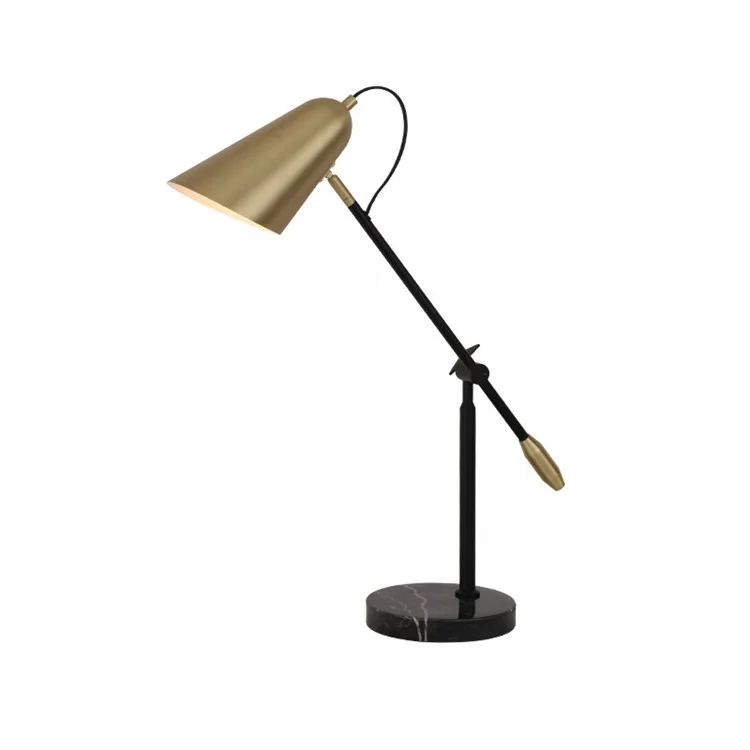 Привлекательная Роскошная Современная декоративная Регулируемая Настольная лампа для чтения из бронзы и латуни, 220 В, для офиса, кабинета, отеля